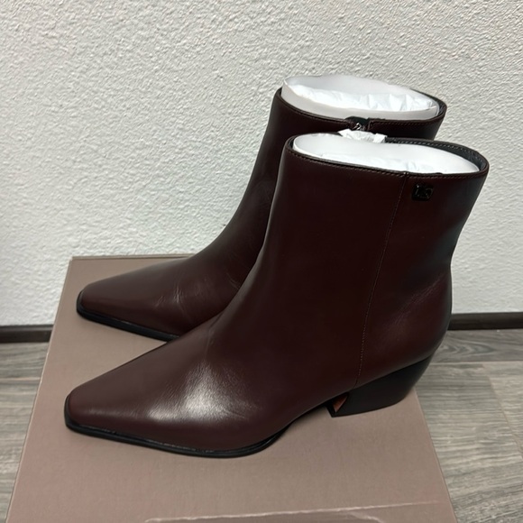 Franco Sarto Vivian Bootie In Castagno Brown Leather - Picture 6 of 9